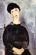 Amedeo Modigliani Yound Seated Girl With Brown Hair oil painting on canvas